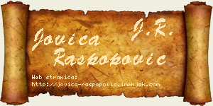Jovica Raspopović vizit kartica
